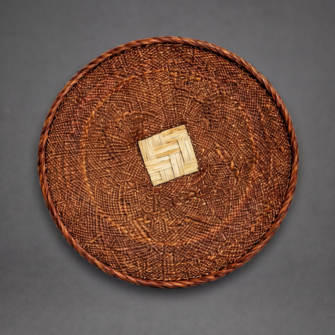 Tonga Korb (flach) - Braun Unifarben