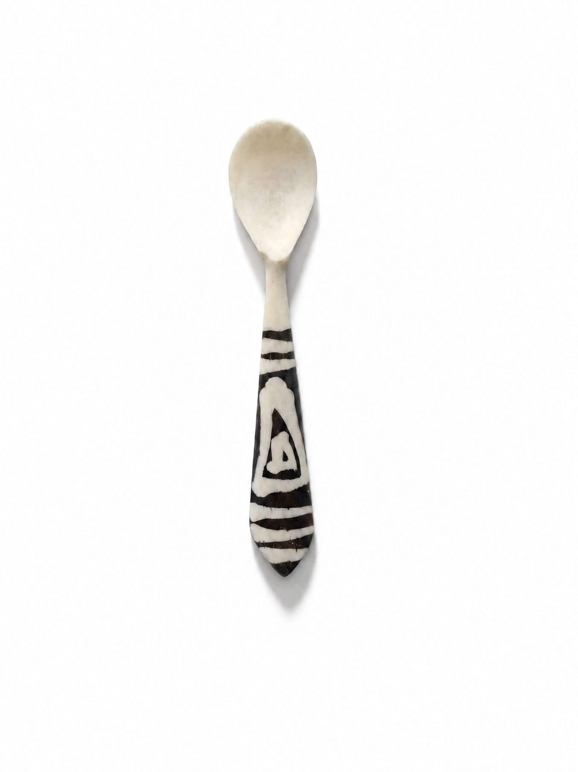 Joghurt- und Eierlöffel aus Knochen mit Batik-Design 5 Joghurt- und Eierlöffel aus Knochen mit Batik-Design – Bild 5