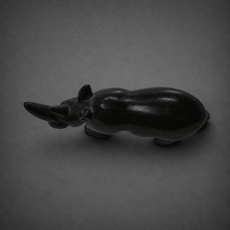 Alternative view of Nashorn — Speckstein Skulptur