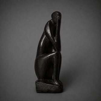 Figur der Stille — Speckstein Skulptur