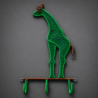 Giraffe — Drahtskulptur (Grün)