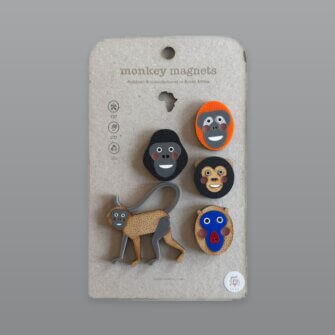 Magnet-Set Affen (5er Set) – handgefertigte Designobjekte aus Südafrika