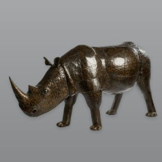Alternative view of Stahlskulptur Nashorn – XL (200 cm)