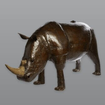Alternative view of Stahlskulptur Weißmaulnashorn – XL