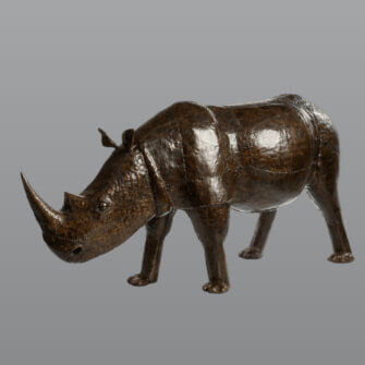 Stahlskulptur Nashorn aus verzinktem Stahl – XL (200 cm) – Südafrika