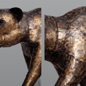 Stahlskulptur Leopard – L 6 Stahlskulptur Leopard aus verzinktem Stahl – Groß (L) – Südafrika – Detailansicht