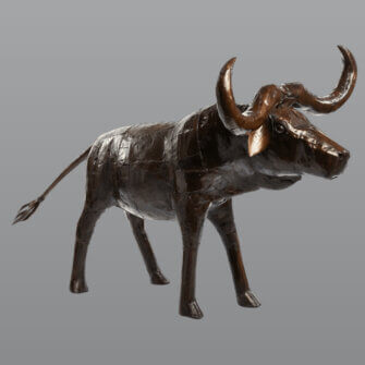 Stahlskulptur Büffel (Kantenform) aus verzinktem Stahl – Groß (L) – Südafrika