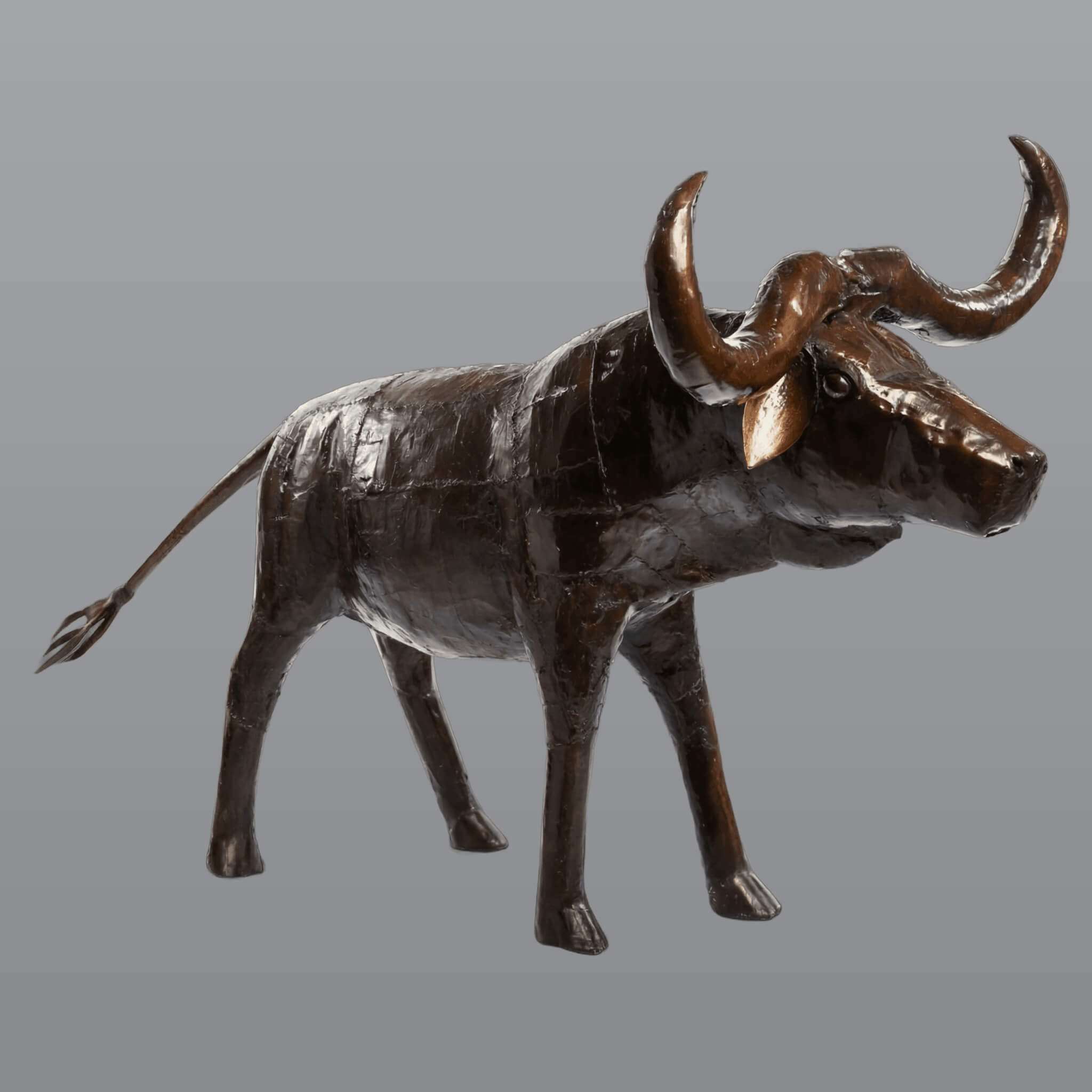 Stahlskulptur Büffel (Kantenform) – L 1 Stahlskulptur Büffel (Kantenform) aus verzinktem Stahl – Groß (L) – Südafrika