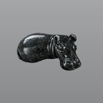 Steinskulptur „Nilpferd“ – Schwarz (XS) 4 Steinskulptur „Nilpferd“ – Schwarz (XS) – Produktansicht