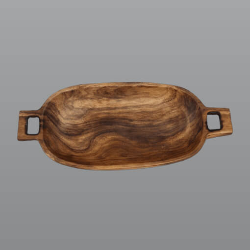 Zulu Servierplatte – Oval – Natur – 50 × 25 × 3 cm 1 Zulu Servierplatte – Einfarbig – (Südafrika)