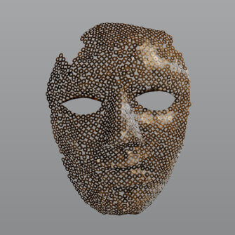 Alternative view of Maske aus Stahlmuttern – handgefertigtes afrikanisches Kunstobjekt