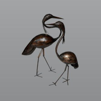 Stahlskulptur Kranich – 2er Set – S/Mittelgroß