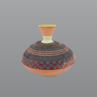 Keramik-Vase "Flared Neck" – Dekorative Vase – Entworfen und hergestellt von Fezile (Einzelstück), handgefertigt