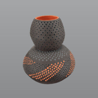Keramik-Vase "Solar Orbit" Dekorative Vase – Entworfen und hergestellt von Fezile (Einzelstück), handgefertigt