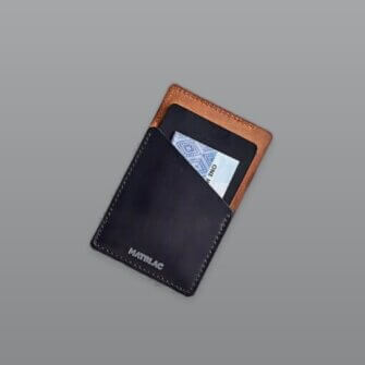 Alternative view of MATBLAC – Braun/Schwarze Quickdraw Brieftasche aus Leder