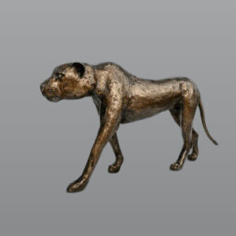 Stahlskulptur Leopard aus verzinktem Stahl – Groß (L) – Südafrika