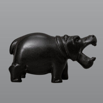 Holzskulptur Hippo – handgeschnitztes Naturholz & Dekoobjekt