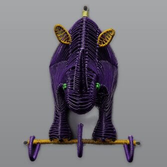 Wandaufhänger – Nashorn (Violett/Gelb)