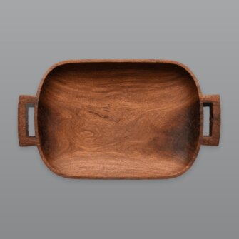 Zulu Servierplatte – Kompakt – Dunkelbraun – 42 × 20 × 3 cm