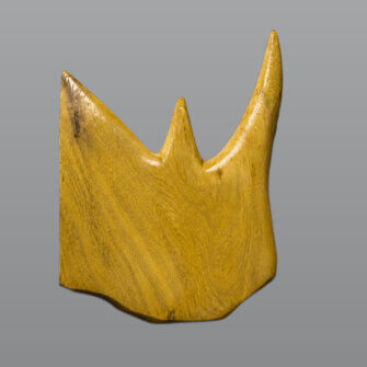 Holzskulptur – Wandobjekt "Nashorn" – handgeschnitztes Naturholz