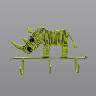 Wandaufhänger – Nashorn (Grün)