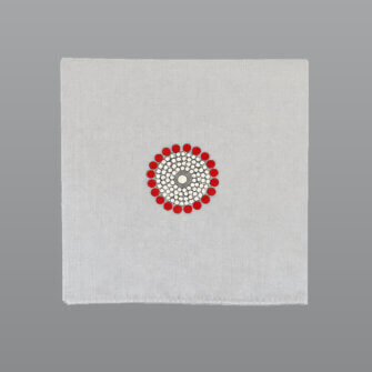 Alternative view of Kissenbezug mit Perlen bestickt – Beige mit rotem Ornament