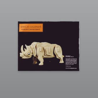 Africa's Legends 3D Puzzle Nashorn – Holz, Braun, 13 × 4 × 7 cm, Südafrika