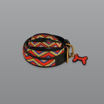 Afrikanische Kunst & Designobjekte 12 Hundehalsband Red Maasai – 25–35 cm