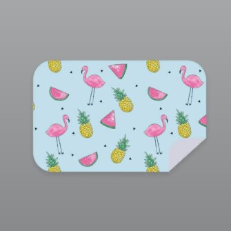 Bobums Mikrofaser XL Bedrucktes Handtuch – Flamingos & Früchte