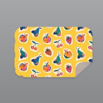 Bobums Mikrofaser XL Bedrucktes Handtuch – Kirsche-Birne-Apfel