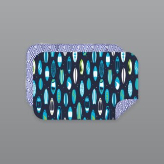 Bobums Mikrofaser XL Bedrucktes Handtuch – Blauton-Surfbretter