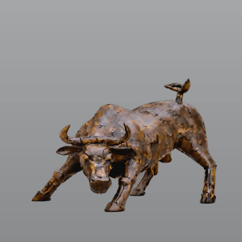 Home - DE 10 Metallskulptur eines Stiers